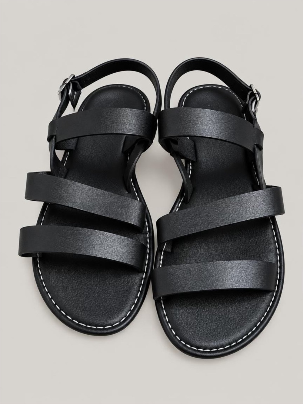 Women's Black Strappy Slingback Sandals - 42